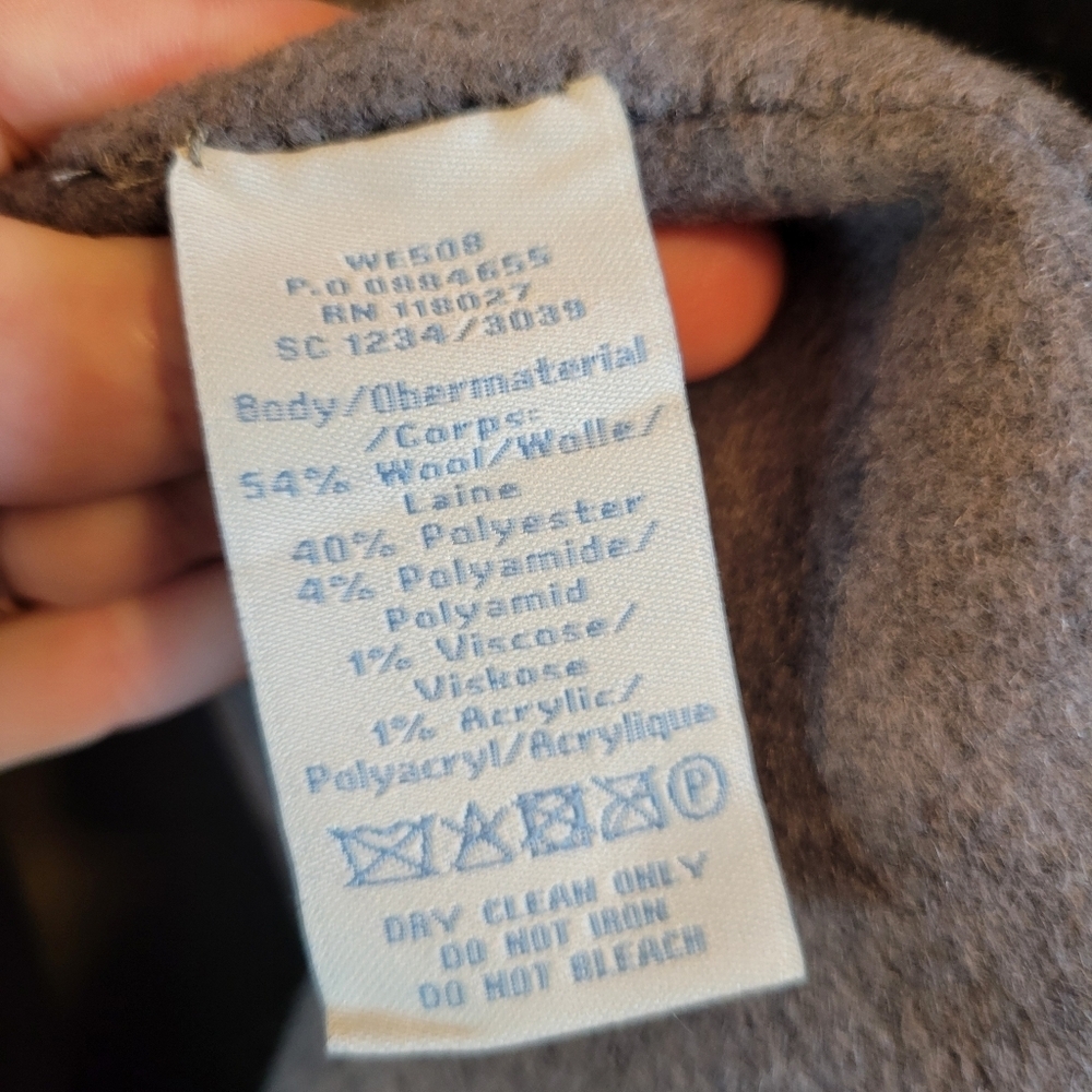 Anthropologie Boden Navy Blue Charlotte Wool Double Breasted Cape Coat - Picture 9 of 9